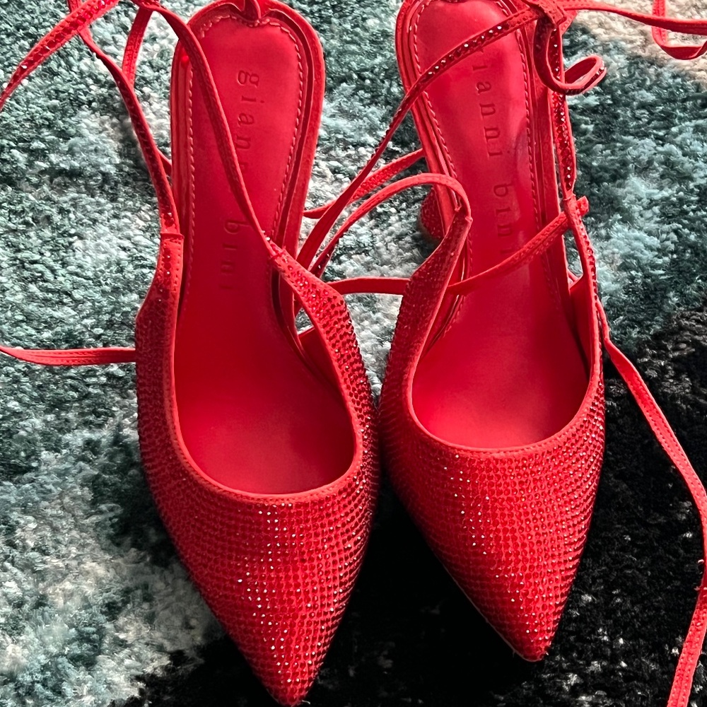 Red sparkly shoes
